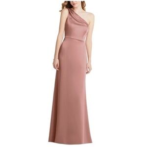 LOVELY Womens One Shoulder Full-Length Evening A-Line Dress 20 Desert Rose